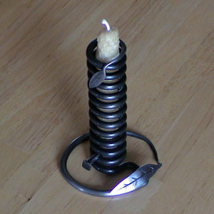 Custom made hand crafted wrought iron - Spiral Candle Holder